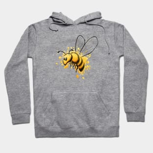 Casual Watercolor Wildlife Illustration | Cute Little Honey Bee Hoodie